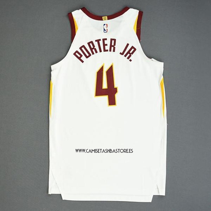 Kevin Porter Jr. NO 4 Camiseta Cleveland Cavaliers Association Autentico Blanco